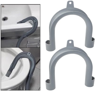 Dailygoods- Afvoerslanghouder U-vormig - Verstelbaar - Geschikt voor Wasmachine/Vaatwasser - Inclusief 2 Stuks - Hoogwaardige Kunststof - Eenvoudige Installatie - Afvoerslang