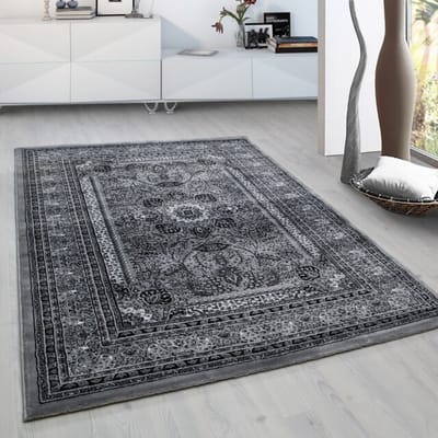 Marrakesh Nahal Oosters Vloerkleed Grijs – Laagpolig Tapijt- 80x150 CM