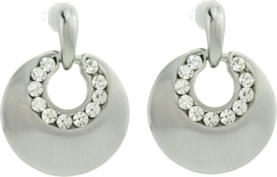 Behave - Oorhangers dames - zilverkleur - kristal - modern chic - 3 cm
