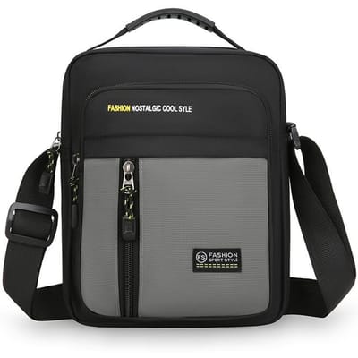 Grote Heren Crossbody Tas Multi-Pocket Oxford Messenger Tas voor Zakelijk en Reizen Opslag 19x7x25cm
