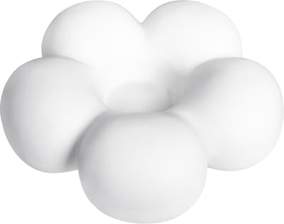 QUVIO Kandelaar bloemvorm - Groot - Kaarsenhouder - Kaarsenstandaard - Kaarsenonderzetter - Woonaccessoire - Decoratieve accessoire - Keramiek - ø14cm - Wit