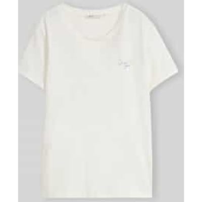 Tom Tailor Denim - T-shirt met borduursel - Maat L - off white