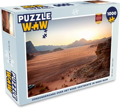 Puzzel Zonsondergang over het rode gesteente in Wadi Rum - Legpuzzel - Puzzel 1000 stukjes volwassenen