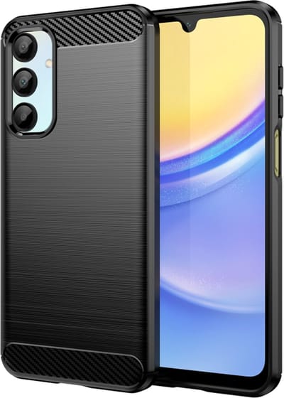 Hoesje geschikt voor Samsung Galaxy A16 - Techsuit Carbon Silicone Back Cover - Zwart