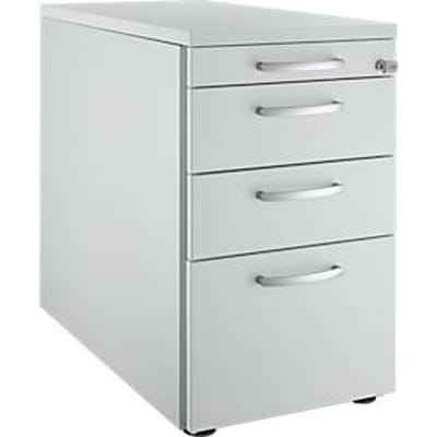 Schäfer Shop Genius sokkel 1336, met ronde handgreep, B 435 x H 717 mm, lichtgrijs/lichtgrijs/lichtgrijs
