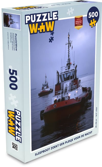 Puzzel Sleepboot zoekt een plekje voor de nacht - Legpuzzel - Puzzel 500 stukjes