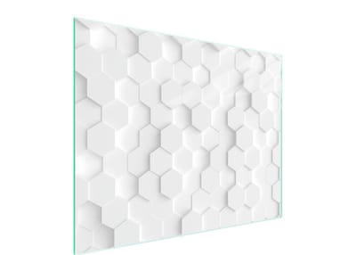 TMK ArtDeko - Snijplank van Glas - 52x40cm - Wit - Hittebestendig - Antislip