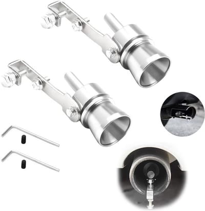 Uitlaatpijp Turbo Geluid - Aluminium - Geluidsdemper - Turbo-Fluitje - Universeel - 2 Stuks - Maat S