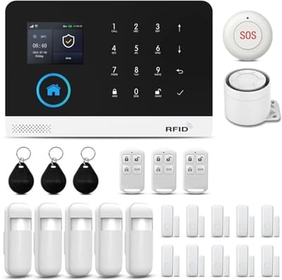 4G GSM en Wifi Alarmsysteemset - 24-delige Installatieset met Sirene en Sensoren voor Deuren en Ramen