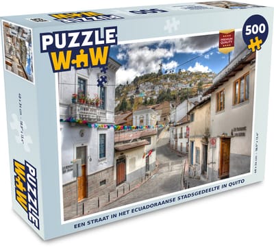 Puzzel Een straat in het Ecuadoraanse stadsgedeelte in Quito - Legpuzzel - Puzzel 500 stukjes