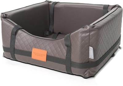 Hondenautostoel - Hondenmand auto - Veilig reizen - Gewatteerd kunstleer - 50 x 45 x 24 cm - Donkerbruin