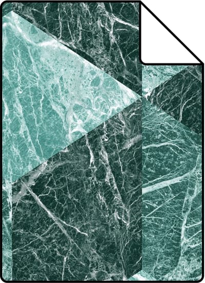 Proefstaal Origin Wallcoverings behang 3D marmer motief smaragd groen - 26,5 x 21 cm - 347319-S