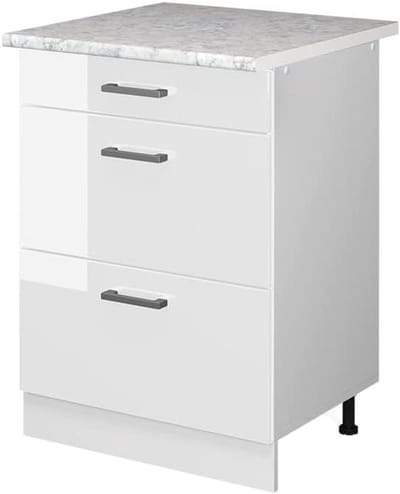Universele Kast - Opbergkast Lade - Hobby Ruimte - Verstelbare Poten - 60 cm Breed - Wit Hoogglans