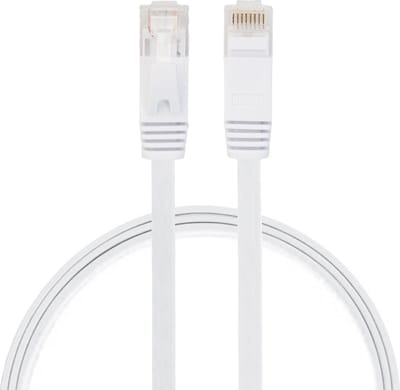 By Qubix internetkabel - 0.5 meter - cat 6 - Ultra dunne Flat Ethernet kabel - Netwerkkabel (1000Mbps) - Wit - UTP kabel - RJ45 - UTP kabel