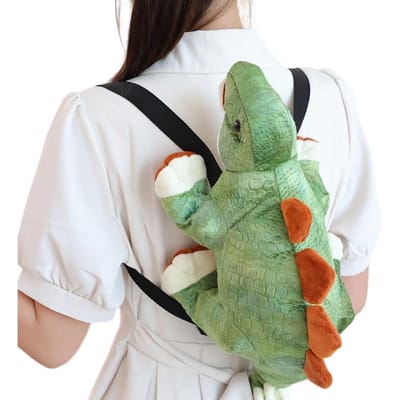 7 Soorten Dinosaurussen Pluche Rugzak Gevuld Cartoon Dier Stegosaurus Triceratops Dubbele Schouders Tas Verstelbare Riem Cadeau 45x18x21cm beige