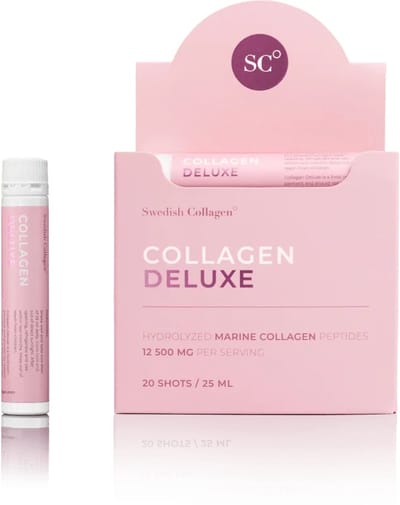 Marine Collageen Shots - Swedish Collagen Deluxe - Vloeibaar Collageen Supplement met Hyaluronzuur & Vitamine C - Huid, Haar & Nagels - 20 x 25ml