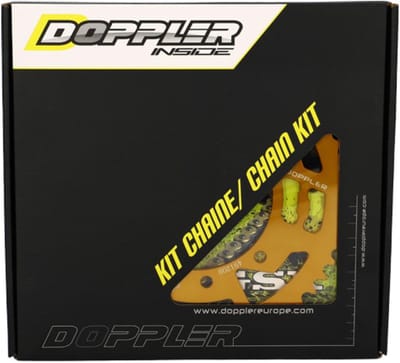 Kit chaîne Doppler pour moto Rieju 50 MRT 13x53 Pas 420 Ø105mm 6T Neuf
