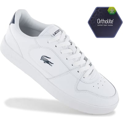 Lacoste Court Ace 224 - Heren Sneakers Schoenen Wit-Blauw 750SMA0070042 , Maat: EU 43 UK 9