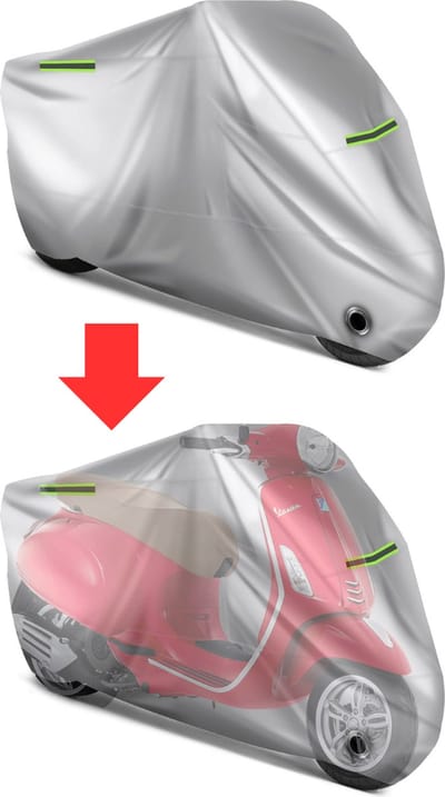 MKSS® Motorhoes Waterdicht Buiten - Scooterhoes - Universeel - Zilver
