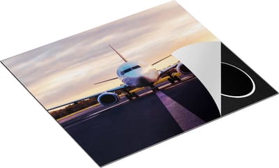 Chefcare Inductie Beschermer Vliegtuig op de Landingsbaan - 60x50 cm - Afdekplaat Inductie - Kookplaat Beschermer - Inductie Mat