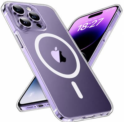 voor iPhone 14 Pro Case Compatibel met MagSafe, Volledige Camerabescherming, Wordt nooit geel, Schokbestendig Anti-vingerafdruk Anti-slip Dunne Slagvaste Hoes 6,1-Inch, Transparant