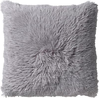 Dutch Decor FLUFFY - kussenhoes 60x60 cm - superzacht - XL kussenhoes - Micro Chip - grijs - met rits - zonder binnenkussen