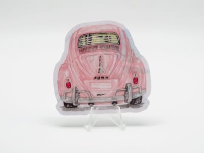 Roze VolksWagen Achterkant Sticker - Valentijn VolksWagen | Vera's Arts & Dice | Schattige Stickers - Handgemaakte Stickers - Journaling - Bullet Journal - Scrapbooking - Leuke Stickers - Laptop Sticker - Telefoon Sticker