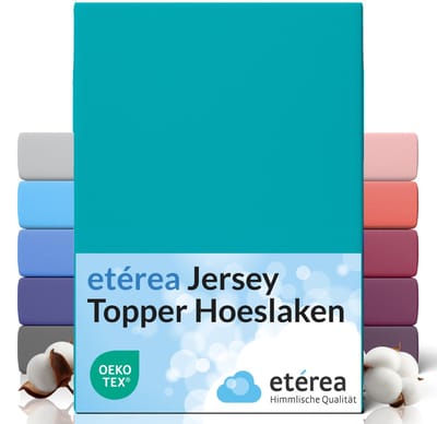 etérea Topper Jersey Hoeslaken 90x200 - 100x200 cm Oekotex Made in Green - 100% katoen - Ocean