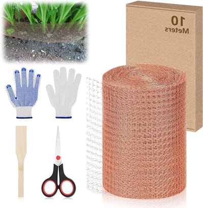 Koper Gaas Tegen Slakken, 10 m x 127 mm, Tuin Bescherming, Slakkenafschrikmiddel, Koper Rol voor Tuin, Duurzaam en Effectief Slakkennet