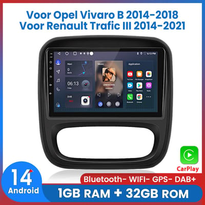 Awesafe 9 Inch Autoradio - Geschikt Voor Opel Vivaro B 2014 t/m 2018 - Geschikt Voor Renault Trafic III 2014 t/m 2021 - Draadloos Apple CarPlay Android Auto - Ram 1GB + Rom 32GB - Autoradio Met Navigatie GPS - Radio Scherm - 2014 2015 2016 2017 2018