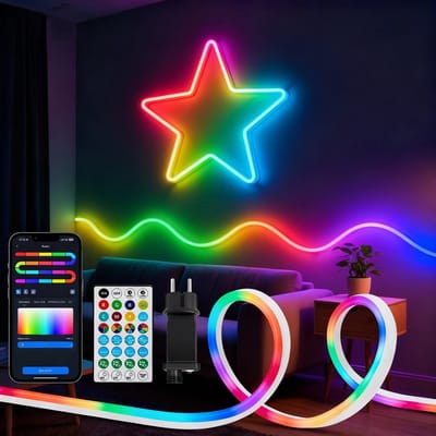 Aigostar 103U4 - RGB Led Strip 5 meter - IP44 - Slimme LED Verlichting met App & Afstandsbediening - Kerstverlichting - Timer en muziek modus