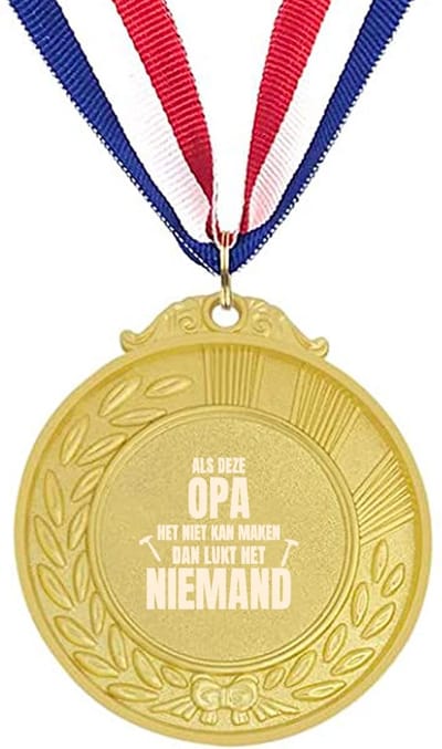 Akyol - als deze opa het niet kan maken dan lukt het niemand medaille goudkleuring - Opa - familie - cadeau