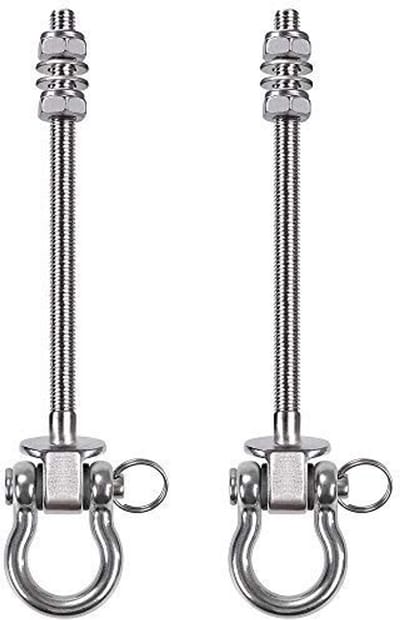 Dailygoods- Schommelhanger Heavy Duty 800KG - Schommelhaak - Karabijnhaak - Schommelbevestiging - Verankering voor Hout/Staal - 235mm x 8mm