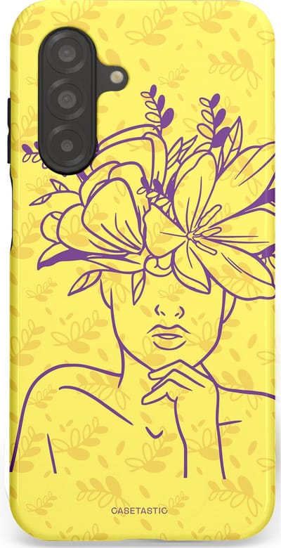 Casetastic hoesje geschikt voor Samsung Galaxy A26 - Dubbellaagse bescherming - Floral Essence - Fashion Case - Goud Beige
