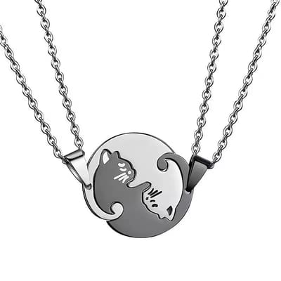 WeLoveSilver - katten vriendschapsketting - chirurgisch staal - 59 cm