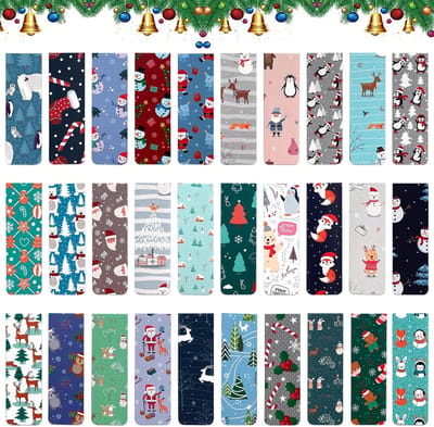 Kerst Boekenleggers, 30 Stuks Magnetische Boekenleggers, Kleurrijke en Schattige Boekenleggers voor Kinderen en Feestjes