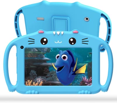 Florixa® Kindertablet Vanaf 3 Jaar - Ouderlijk Toezicht - Android 13 - Compleet Pakket - Blauw - 26cm x 16cm x 2cm