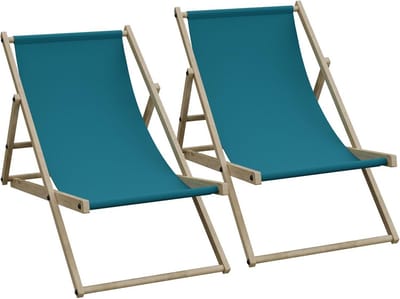 Ligstoelen Dubbelpak - Strandstoel Zonnebed - Ontspannen in Tuin - 3 Zitposities - 120 kg Belasting - Donkergroen