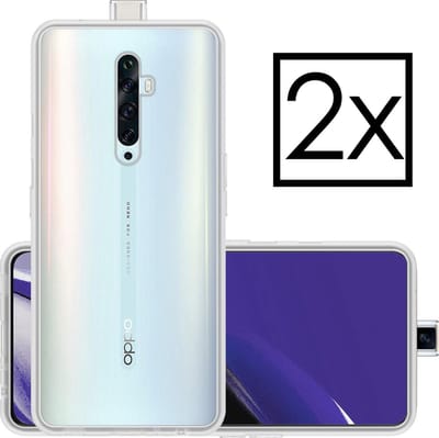 Hoesje - 2 Stuks - Geschikt voor OPPO Reno 2Z - Sterk & Shockproof - Case Siliconen - Back Cover - Telefoon Hoes - Transparant