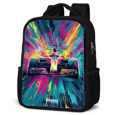 NoBoringSuitcases.com® - Rugzak zwart jongens - Schooltas jongen - NoBoringSuitcases.com® - Rugzak zwart - Schooltas jongen & meisje - Raceauto - Explosie - Kleurrijk - Abstract - Rugtas voor school - Boekentas kind - Schoolrugzak - Kinderrugzak