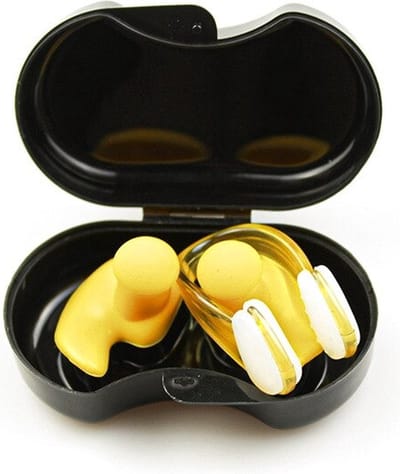 Neusclip Set – Set van Neusknijper & Oordoppen – Geschikt voor Zwemmen – Geel