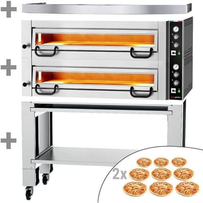 GGM Gastro Elektro Pizzaofen Power - 9+9x 34 cm - Manuell - inkl. Haube & Untergestell