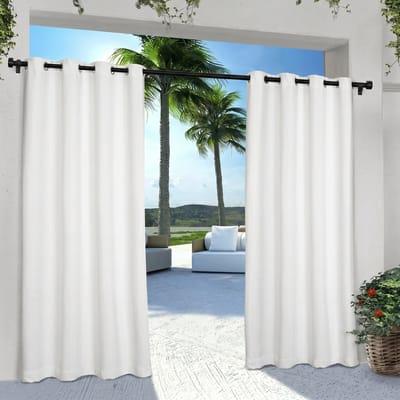 MUPOO Buitengordijn Waterdicht Verduisterend met Ringen - Verduisterend, UV-werend & Isolerend - outdoor Gordijn voor Terras, Veranda, Tuin -Wit-132x213cm-1 stuk