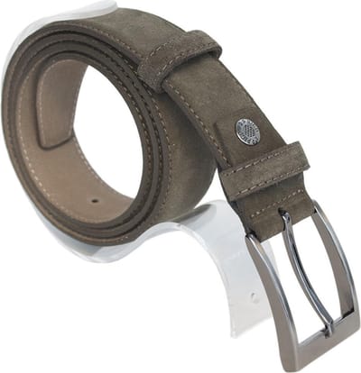 Riem Heren - Riem Dames - 3.5 cm - Groen Suede Leer - Totale Riem Lengte 110 cm (Taillemaat tot 90 cm)