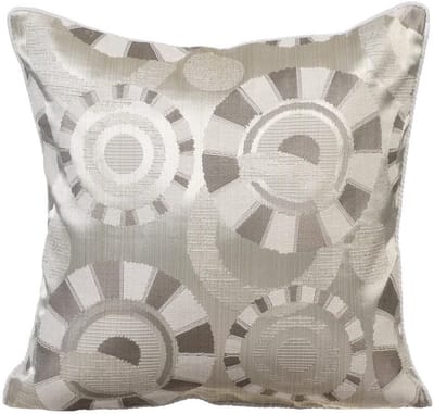 Decoratieve Sierkussens Set van 2 in Ivoor en Grijs, 35x35cm Jacquard Zijde