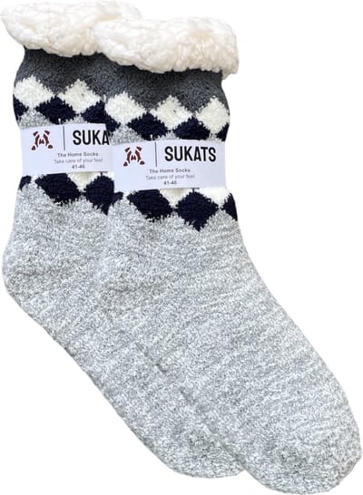 Sukats® Huissokken - Homesocks - Maat 41-46 - Antislip Sokken - Fluffy Sokken - Heren Huissokken - Slofsokken - Variant 112 - Meerdere Maten en Varianten - Verwarmde Sokken