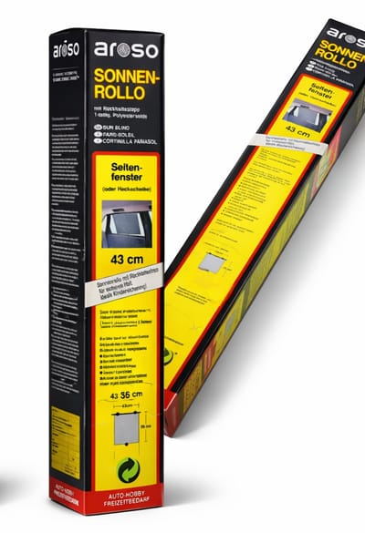 Aroso Auto Zonnescherm Rolgordijn – 43 × 56 cm – Zijraam – Zonwering Auto 1 stuk (geen paar)