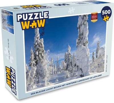 Puzzel Een blauwe lucht boven het winterse landschap in Lapland - Legpuzzel - Puzzel 500 stukjes