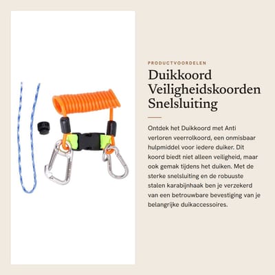 Dailygoods- Duikkoord Anti-verlies - Snelsluiting met Clip - Stalen Karabijnhaak - Veiligheidsnoodgereedschap - 1 Armband - Duurzaam Nylon - Veiligheidskoord