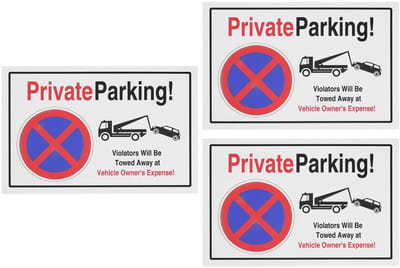 Dailygoods- Parkeerverbod Bord 30x20 cm - 3-delige Set - Geen Parkeren Herinnering - Stijve Schuimplaat - Duurzaam - Ideaal voor Buiten - Parkeerbord